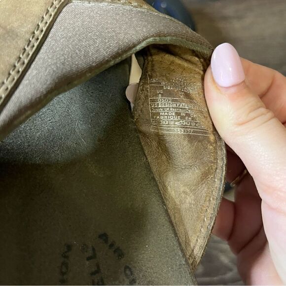 Merrell Topo Cross Stone Tan Crisscross Suede Sandals - Picture 8 of 10